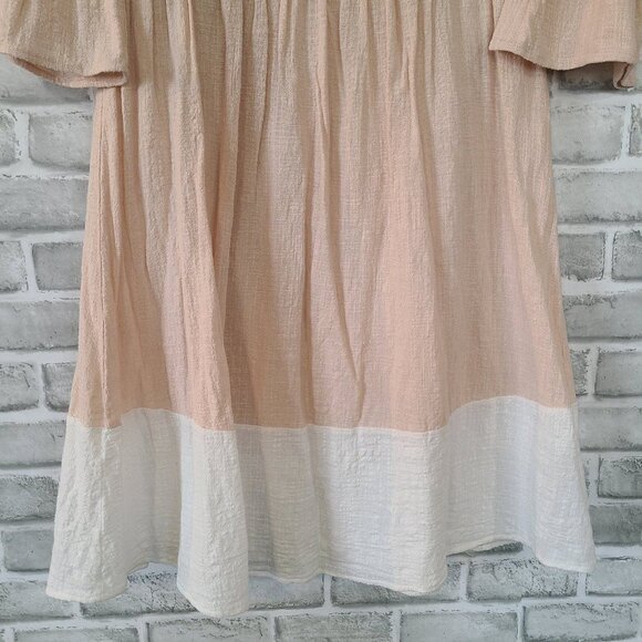Flamingo Urban Cotton Blend Gauze Dress Minimalist Lagenlook Made in USA Small - Picture 9 of 10